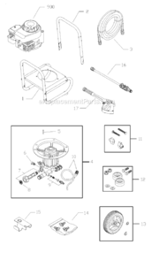 Page A Diagram and Parts List for 020384-0  Briggs and Stratton Pressure Washer